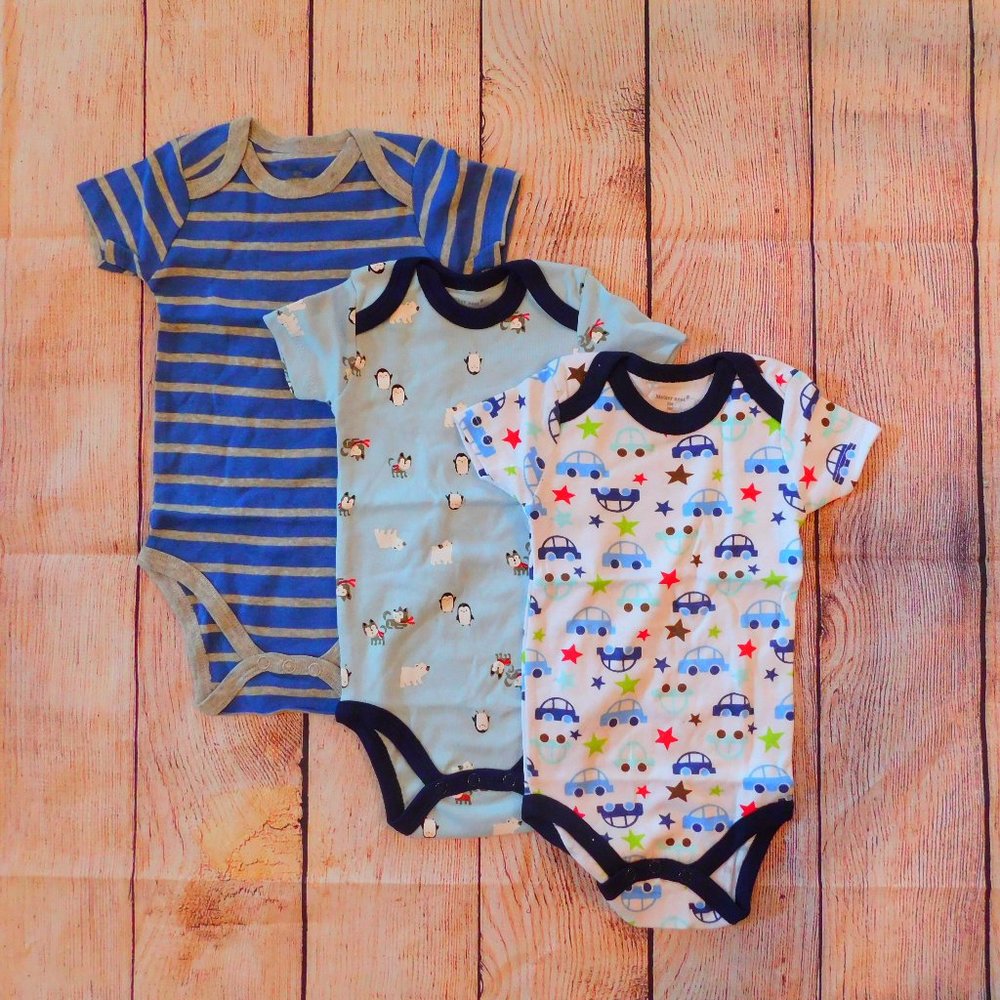 NEW Organic Newborn Set of 3 Romper Bodysuit